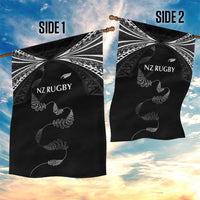 New Zealand Rugby Garden Flag Aotearoa Armour Blacks Silver Ferns - Polynesian Pride