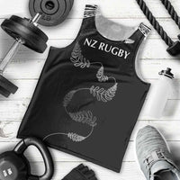 New Zealand Rugby Custom Men Tank Top Aotearoa Armour Blacks Silver Ferns - Polynesian Pride
