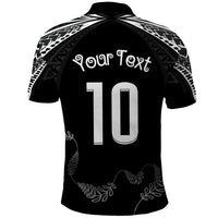 New Zealand Rugby Custom Polo Shirt Aotearoa Armour Blacks Silver Ferns - Polynesian Pride