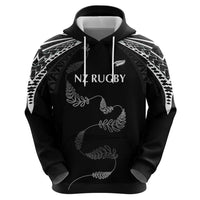 New Zealand Rugby Custom Zip Hoodie Aotearoa Armour Blacks Silver Ferns - Polynesian Pride