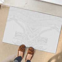 Tonga White Sunday Rubber Doormat Tongan Tribal Heritage Tattoos - Polynesian Pride