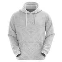 Tonga White Sunday Zip Hoodie Tongan Tribal Heritage Tattoos - Polynesian Pride