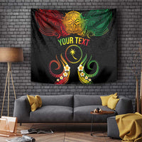 Personalised Chuuk Independence Day Tapestry Polynesian Tattoo and Plumeria Reggae Color
