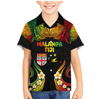 Personalised Malampa Fiji Day Family Matching Mermaid Dress and Hawaiian Shirt Polynesian Tattoo and Plumeria Reggae Color LT03 Son's Shirt Reggae - Polynesian Pride
