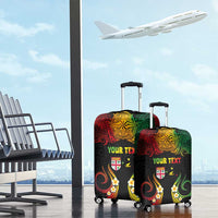 Personalised Malampa Fiji Day Luggage Cover Polynesian Tattoo and Plumeria Reggae Color LT03 - Polynesian Pride
