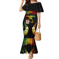 Personalised Malampa Fiji Day Mermaid Dress Polynesian Tattoo and Plumeria Reggae Color LT03 Women Reggae - Polynesian Pride