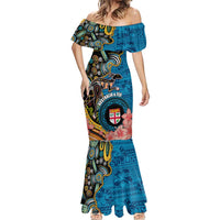 Fiji and Australia Kangaroos Mermaid Dress Indigenous Aboriginal and Fijian Masi Tribal Tattoo LT03 - Polynesian Pride