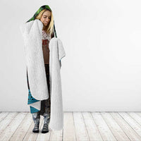 Fiji and New Zealand Tui Bird Hooded Blanket Koru Fern Leafs and Palm Tree With Plumeria LT03 - Polynesian Pride