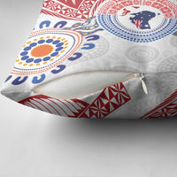 Tongan and Australian Culture Together Pillow Cover Ngatu Art Tribal Aboriginal Tattoo Pattern - Polynesian Pride