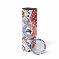 Tongan and Australian Culture Together Skinny Tumbler Ngatu Art Tribal Aboriginal Tattoo Pattern - Polynesian Pride
