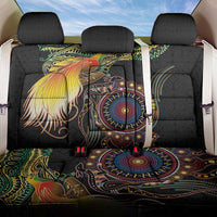 Papua New Guinea and Australia Together Back Car Seat Cover Bird of Paradise and Kangaroo Melanesian Aboriginal Motifs - Polynesian Pride