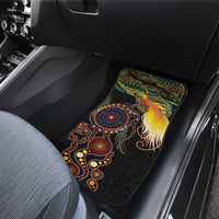 Papua New Guinea and Australia Together Car Mats Bird of Paradise and Kangaroo Melanesian Aboriginal Motifs - Polynesian Pride