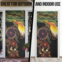 Papua New Guinea and Australia Together Door Cover Bird of Paradise and Kangaroo Melanesian Aboriginal Motifs - Polynesian Pride