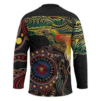 Papua New Guinea and Australia Together Hockey Jersey Bird of Paradise and Kangaroo Melanesian Aboriginal Motifs LT03 - Polynesian Pride