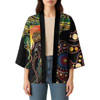 Papua New Guinea and Australia Together Kimono Bird of Paradise and Kangaroo Melanesian Aboriginal Motifs - Polynesian Pride