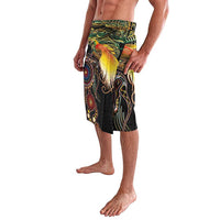 Papua New Guinea and Australia Together Lavalava Bird of Paradise and Kangaroo Melanesian Aboriginal Motifs - Polynesian Pride