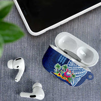 Hawaiian Mele Kalikimaka AirPods Case Funny Santa on Whale Island with Kakau Tattoos - Polynesian Pride