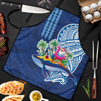 Hawaiian Mele Kalikimaka Apron Funny Santa on Whale Island with Kakau Tattoos - Polynesian Pride