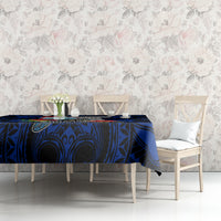 Guam Christmas Tablecloth Santa Gift Latte Stone and Sea Turle Mix Hibiscus Chamorro Blue Style LT03