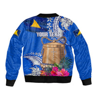 Tokelau Waitangi Bomber Jacket Tropical Flower Tapa Pattern LT03 - Polynesian Pride