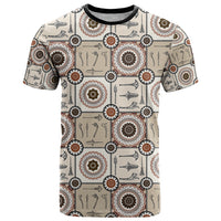 Tukenny Pattern Fijian War Clubs T Shirt LT03 Beige - Polynesian Pride