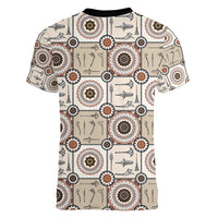 Tukenny Pattern Fijian War Clubs Women V Neck T Shirt LT03 - Polynesian Pride