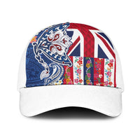 Hawaiian Manta Ray Baseball Net Cap with Hawaii Flag and Flowers