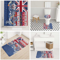 Hawaiian Manta Ray and Turtle Tribal Tattoo Bathroom Set With Hawaii Flag and Flowers