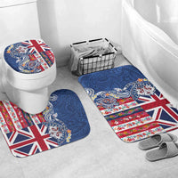 Hawaiian Manta Ray and Turtle Tribal Tattoo Bathroom Set With Hawaii Flag and Flowers