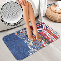 Hawaiian Manta Ray and Turtle Tribal Tattoo Bathroom Set With Hawaii Flag and Flowers