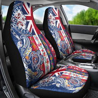 Hawaiian Manta Ray and Turtle Tribal Tattoo Car Seat Cover With Hawaii Flag and Flowers