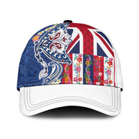 Hawaiian Manta Ray Classic Cap with Hawaii Flag and Flowers