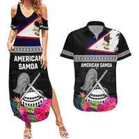 Personalized American Samoa Flag Day Couples Matching Summer Maxi Dress and Hawaiian Shirt Tanoa and Fue mix Hibiscus Flower Polynesian Pattern