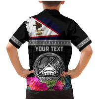 Personalized American Samoa Flag Day Family Matching Mermaid Dress and Hawaiian Shirt Tanoa and Fue mix Hibiscus Flower Polynesian Pattern