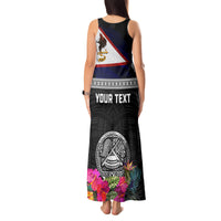 Personalized American Samoa Flag Day Tank Maxi Dress Tanoa and Fue mix Hibiscus Flower Polynesian Pattern LT03 - Polynesian Pride