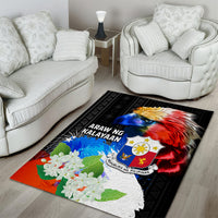 Philippines Independence Day Area Rug Philippines Eagle and Sampaguita Jasmine Yakan Tribal