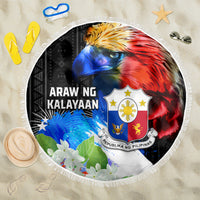 Philippines Independence Day Beach Blanket Philippines Eagle and Sampaguita Jasmine Yakan Tribal
