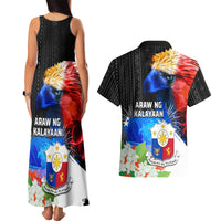 Philippines Independence Day Couples Matching Tank Maxi Dress and Hawaiian Shirt Philippines Eagle and Sampaguita Jasmine Yakan Tribal