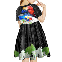 Philippines Independence Day Kid Short Sleeve Dress Philippines Eagle and Sampaguita Jasmine Yakan Tribal