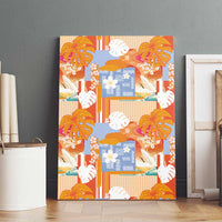 Hawaiian and Japanese Culture Together Canvas Wall Art Palaka Japanese Art and Tropical Motif Tribal Patchwork LT03 - Polynesian Pride