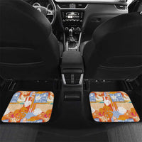 Hawaiian and Japanese Culture Together Car Mats Palaka Japanese Art and Tropical Motif Tribal Patchwork LT03 Set 2pcs - Back Multicolor - Polynesian Pride