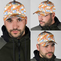 Hawaiian and Japanese Culture Together Classic Cap Palaka Japanese Art and Tropical Motif Tribal Patchwork