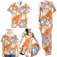 Hawaiian and Japanese Culture Together Family Matching Tank Maxi Dress and Hawaiian Shirt Palaka Japanese Art and Tropical Motif Tribal Patchwork LT03 - Polynesian Pride