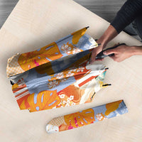 Hawaiian and Japanese Culture Together Umbrella Palaka Japanese Art and Tropical Motif Tribal Patchwork LT03 - Polynesian Pride