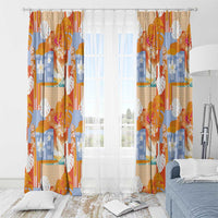 Hawaiian and Japanese Culture Together Window Curtain Palaka Japanese Art and Tropical Motif Tribal Patchwork LT03 - Polynesian Pride
