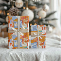 Hawaiian and Japanese Culture Together Wrapping Paper Palaka Japanese Art and Tropical Motif Tribal Patchwork LT03 - Polynesian Pride