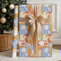 Hawaiian and Japanese Culture Together Wrapping Paper Palaka Japanese Art and Tropical Motif Tribal Patchwork LT03 - Polynesian Pride