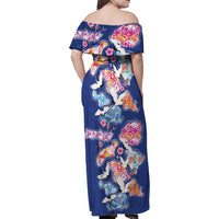 Hawaiian and Japanese Culture Together Family Matching Off Shoulder Maxi Dress and Hawaiian Shirt Hawaiian Archipelago Shape Sea Animals LT03 - Polynesian Pride