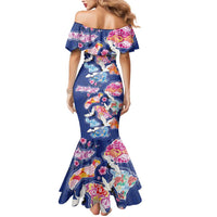 Hawaiian and Japanese Culture Together Mermaid Dress Hawaiian Archipelago Shape Sea Animals LT03 - Polynesian Pride