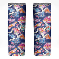 Hawaiian and Japanese Culture Together Skinny Tumbler Hawaiian Archipelago Shape Sea Animals LT03 Multicolor - Polynesian Pride